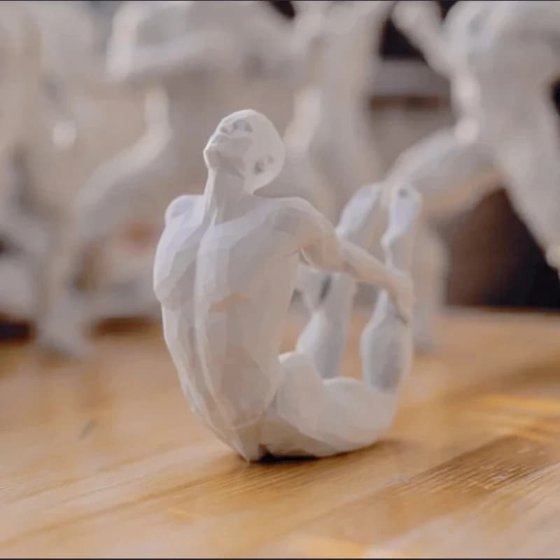 Yoga Man Figurine - Minimalist Home Decor Statue, Spiritual Accent for Living Room, Desktop, Bar & Gym Interiors,3D Printed