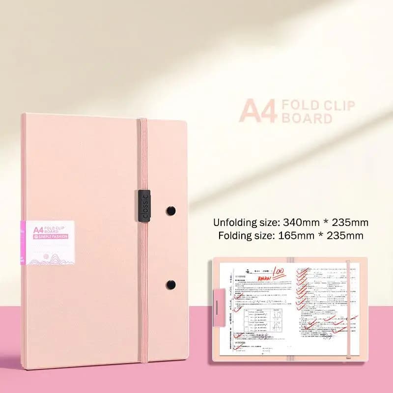 Foldable A4 Document Organizer with Metal Clip