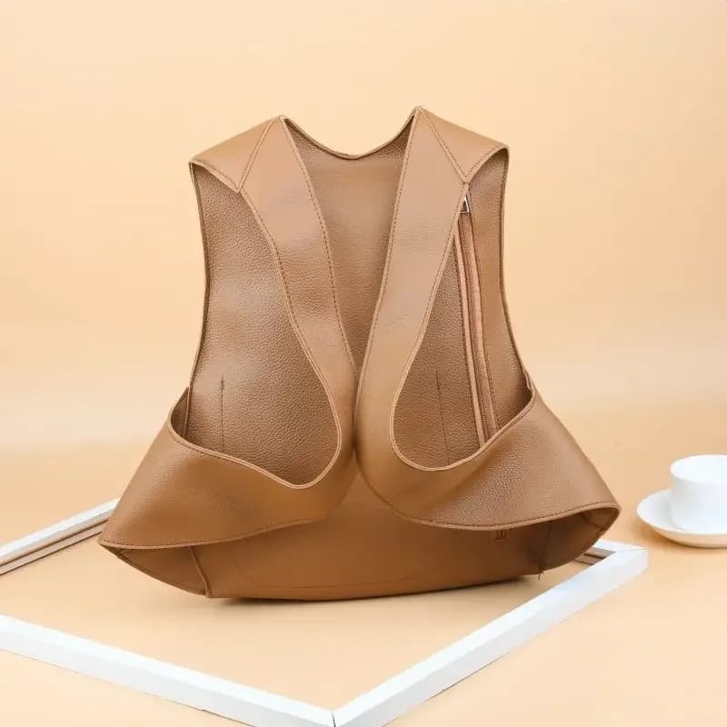 Korean Style PU Leather School Backpack