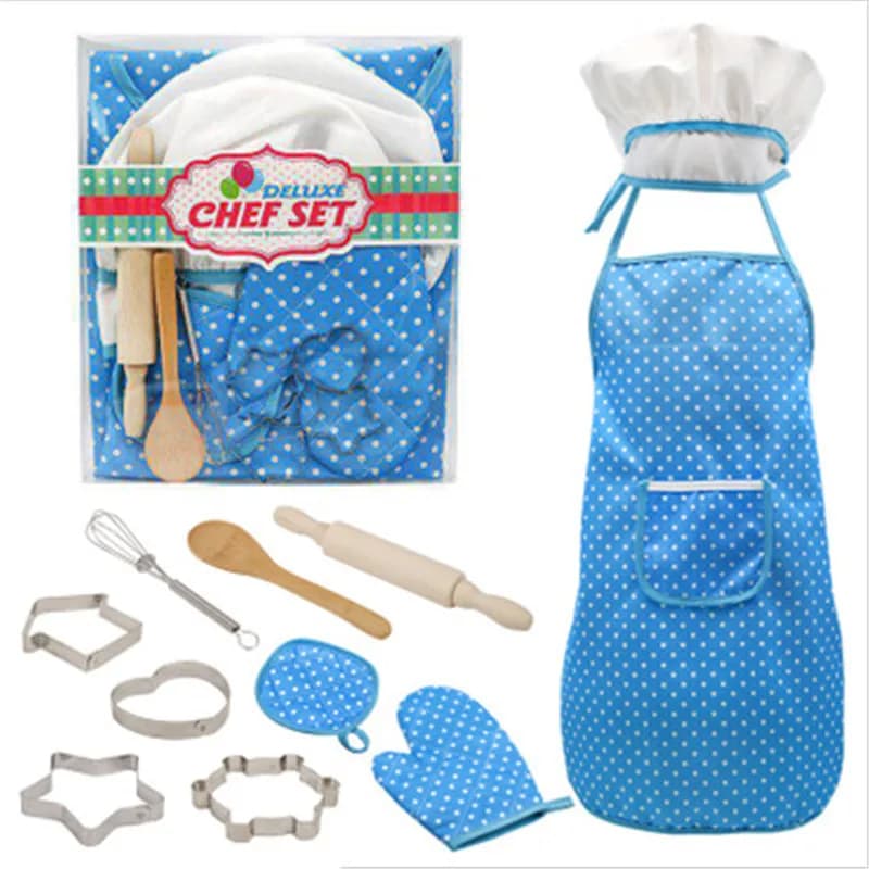 Kitchen Toy Play House For Girls Kids Simulation Kitchen Toy Utensils Supplies Set Baking Tools Cake Apron Chef Clothes Gift