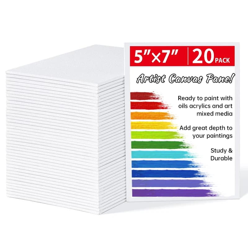 20 Pack 5x7 Primed Canvas Boards