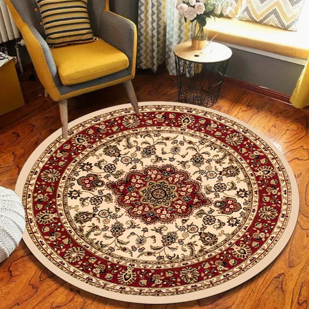 Vintage Persian Pattern Round Area Rug