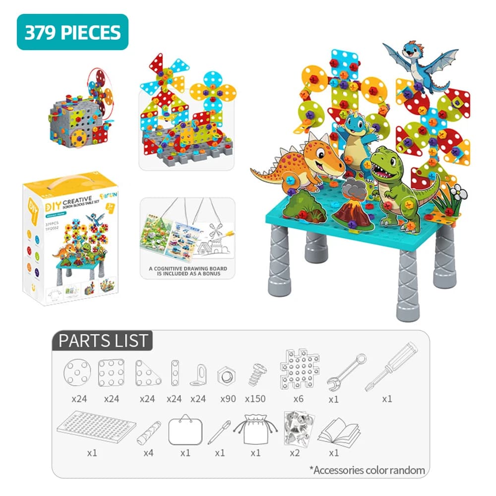 DIY Building Blocks Set with Tools and Storage