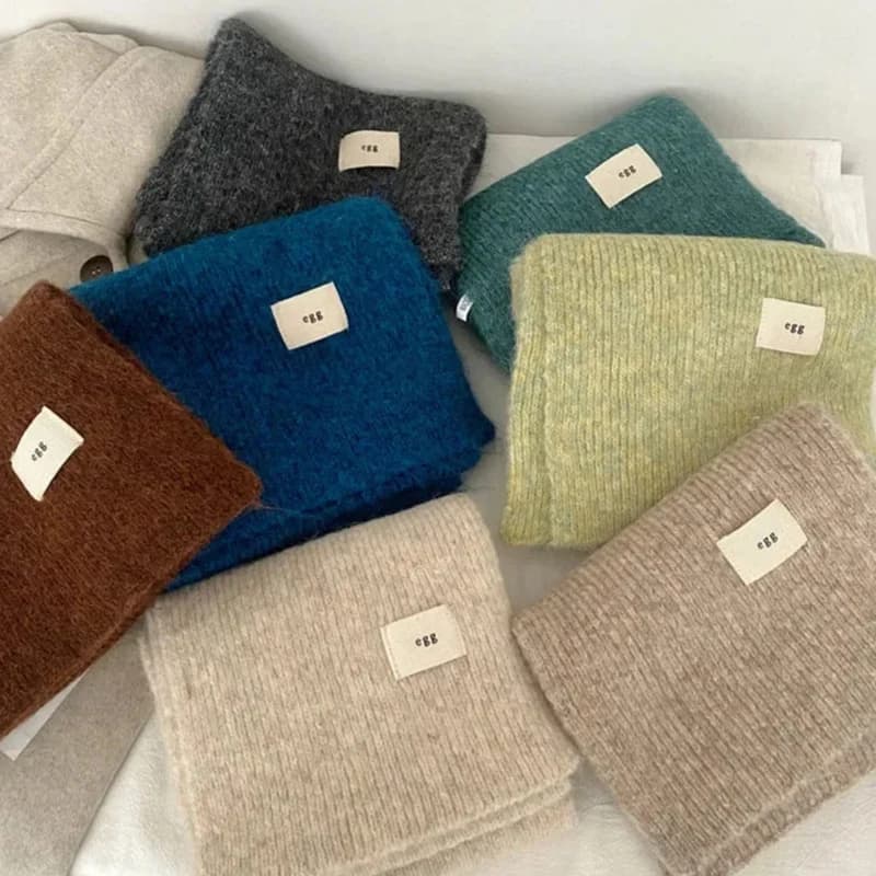 Women's Knitted Thickened Mohair Scarf