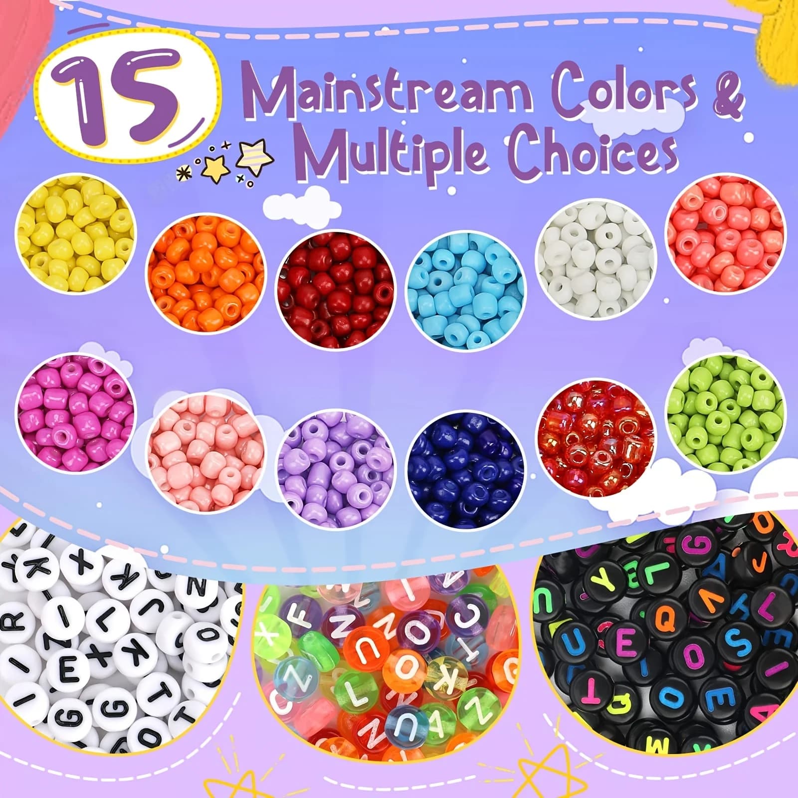 Acrylic Beads DIY Jewelry Kit - 2600 Pieces