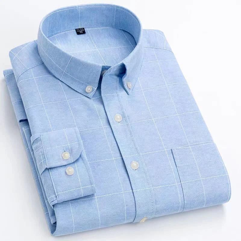 Men's Plaid Button-Down Casual Shirt
