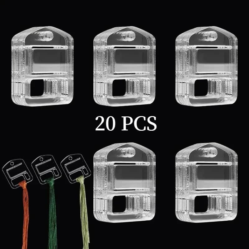 Embroidery Floss Bobbins, 20-Piece Clear Organizers