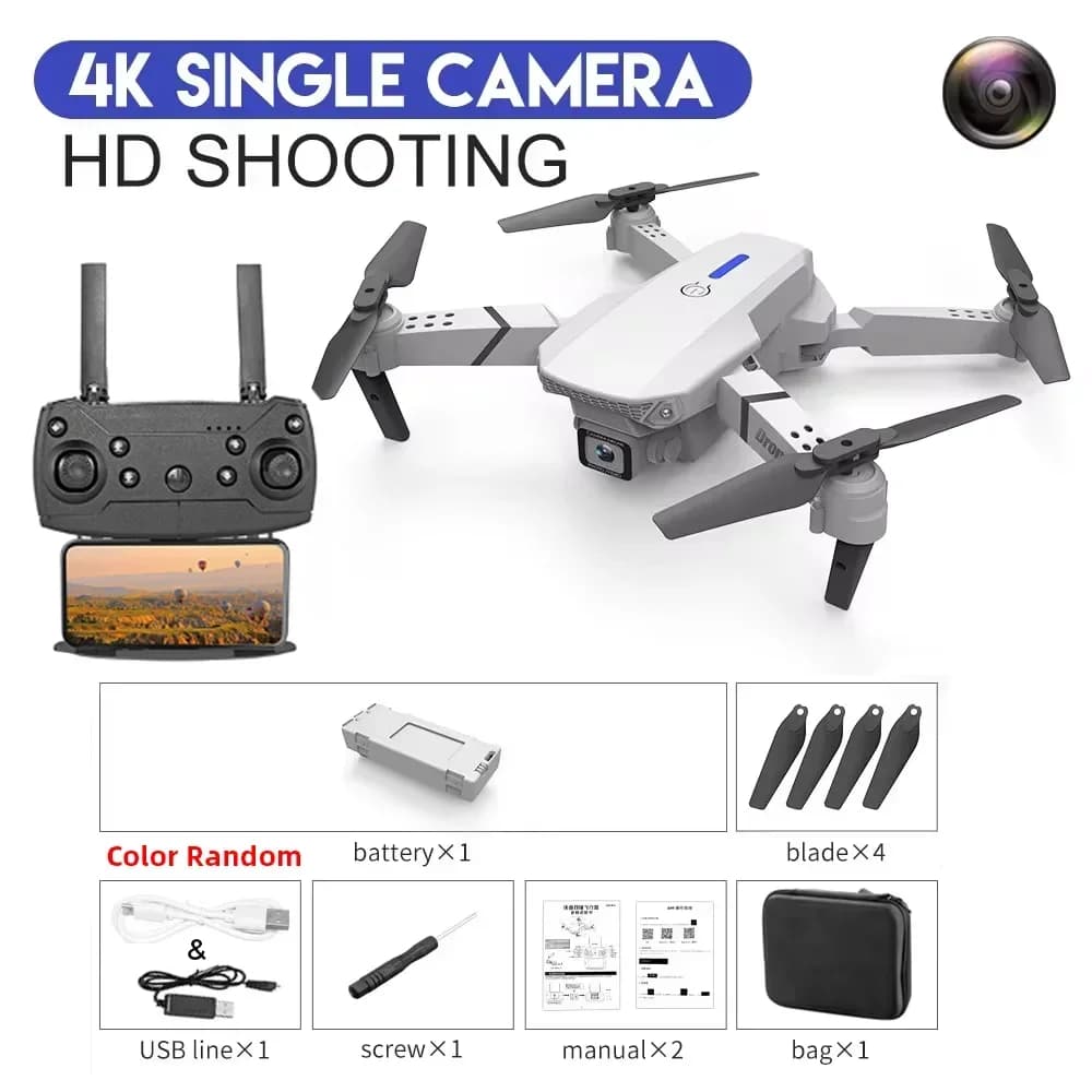 E88 Pro Foldable 4K WiFi FPV Quadcopter Drone
