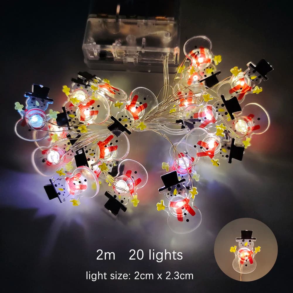 Christmas Led String Lights Santa Snowflake Garland