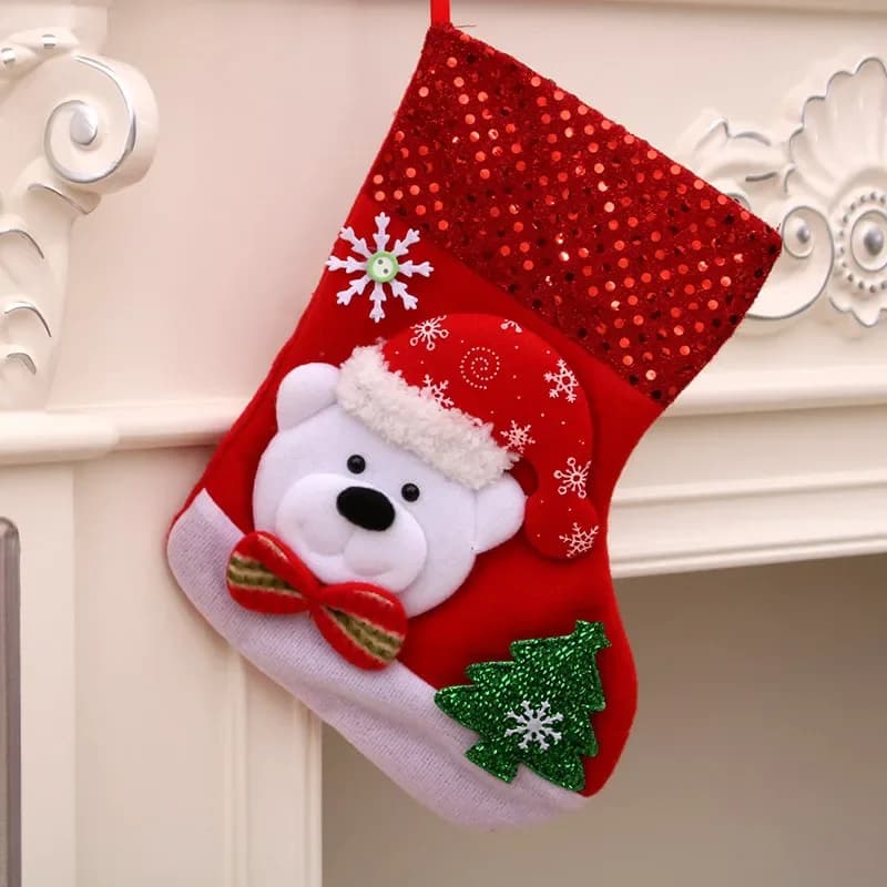 Santa Claus Christmas Stockings Plush Toys 12-Pack