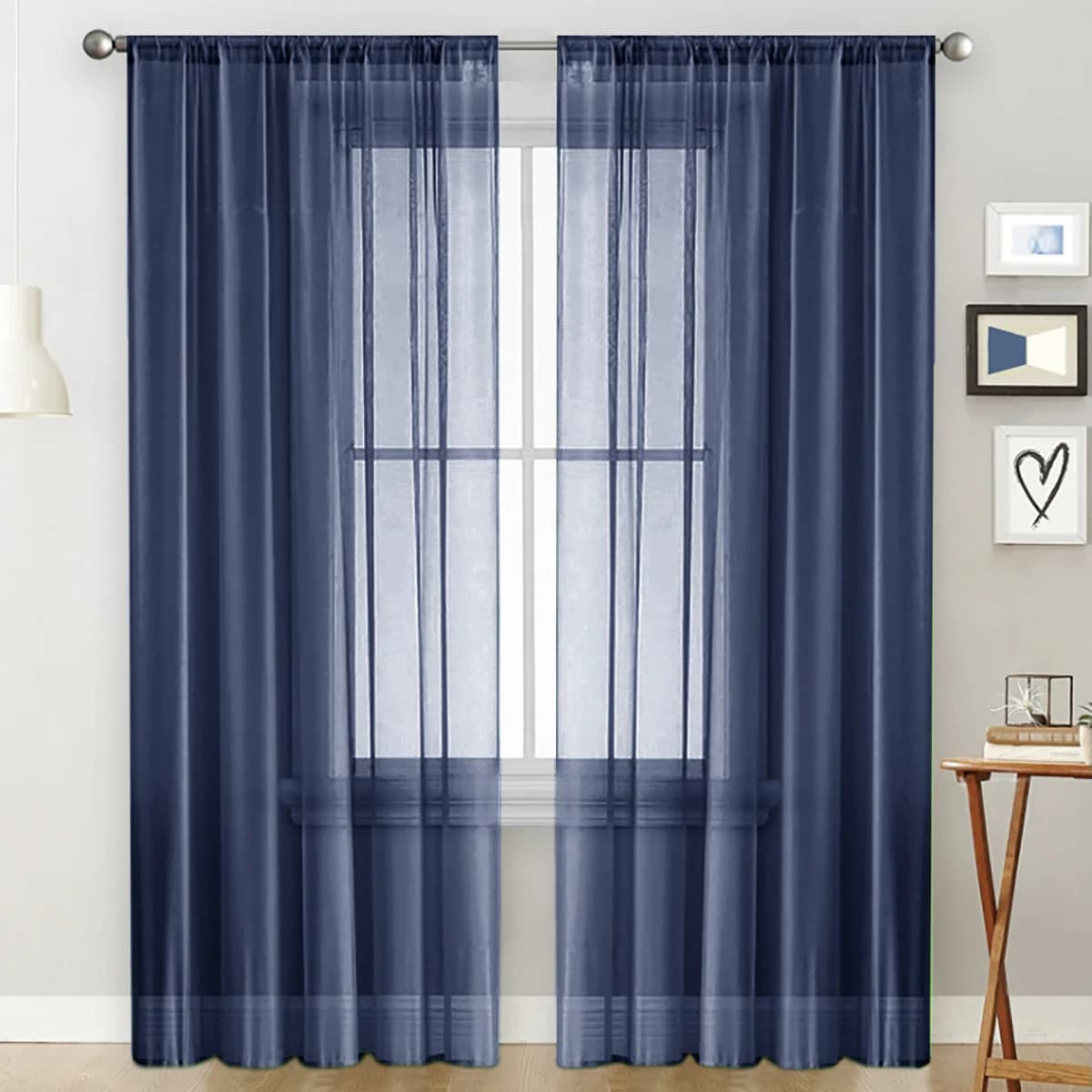 Sheer Tulle Curtains with Rod Pocket