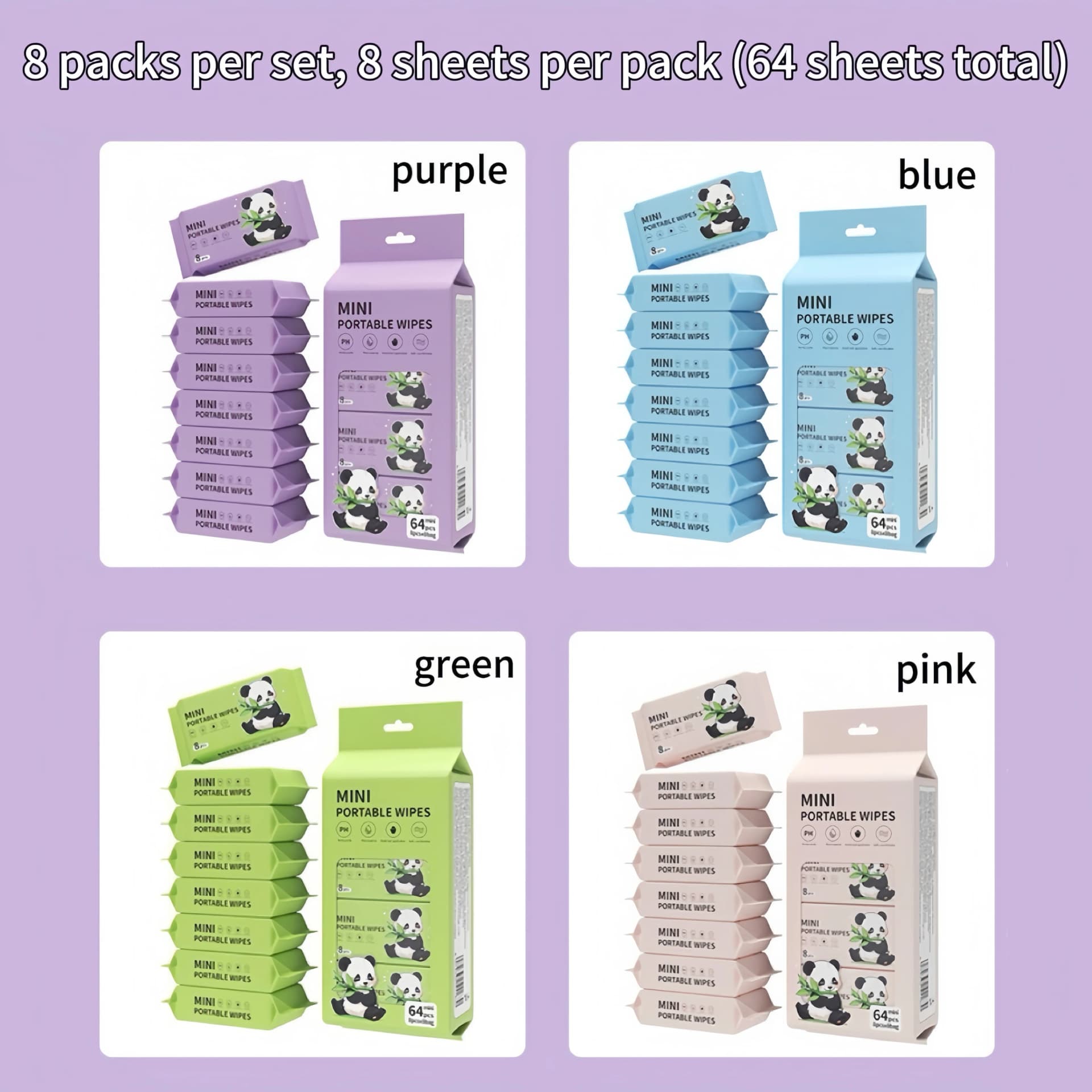 Portable Alcohol-Free Wet Wipes Multi-Purpose