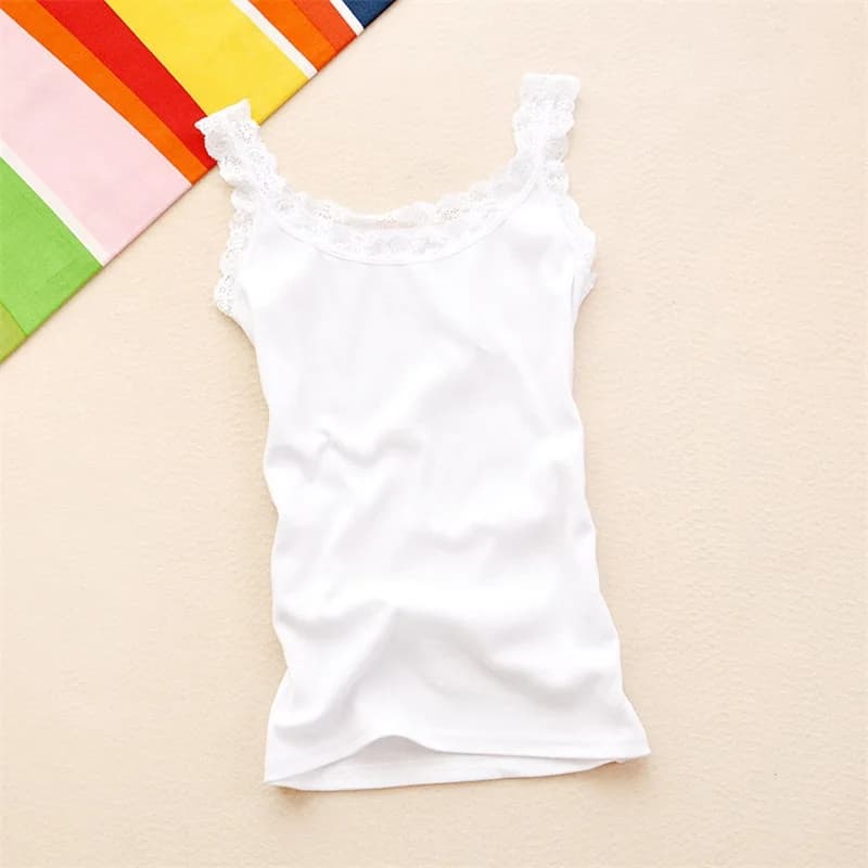 Women's Cotton Tank Top With Lace Trim