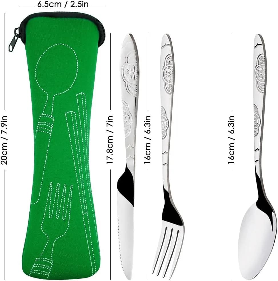 Stainless Steel Travel Cutlery Set with Pouch