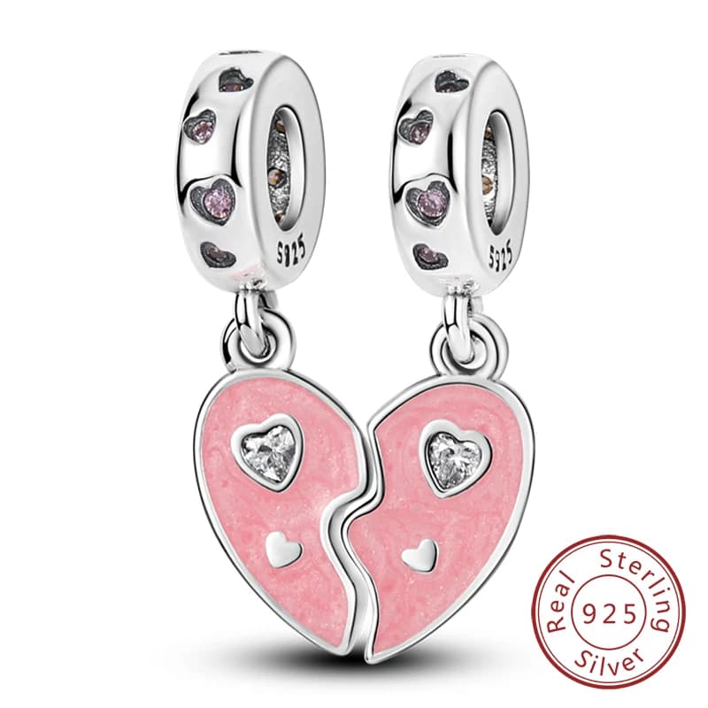 Pink Sterling Silver Charm Pendant