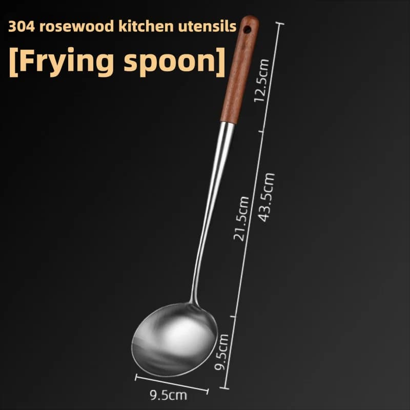 Stainless Steel Fish Frying Spatula with Wood Handle