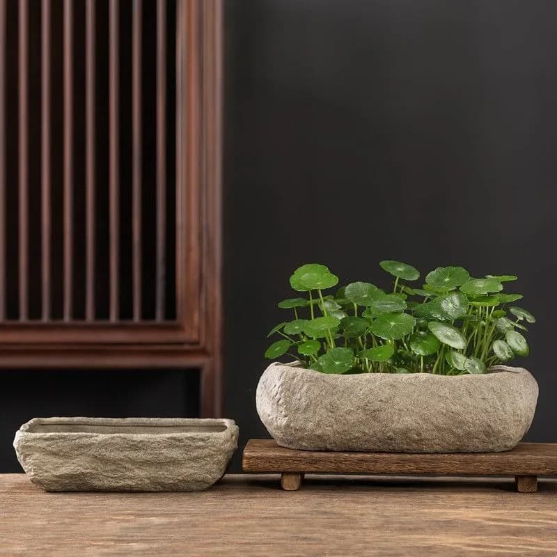 Ceramic Stone Texture Flower Pot