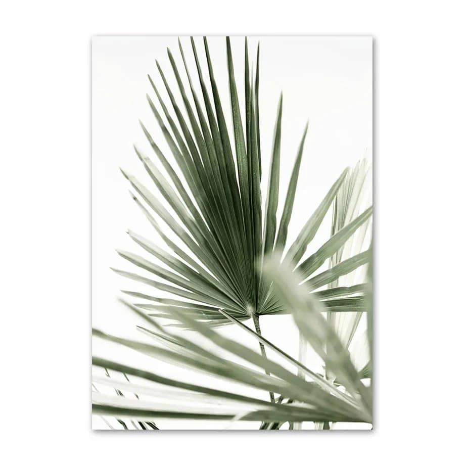 Frameless Green Leaf Landscape Canvas Painting
