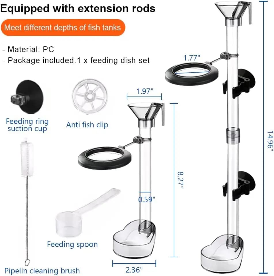 Aquarium Fish Feeding Dish Set with Adjustable Tubes