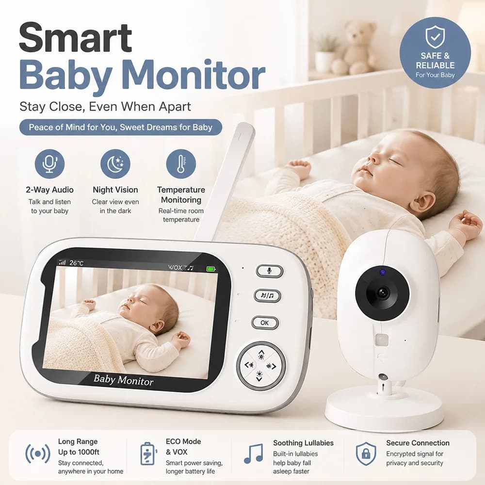 Baby Monitor with 3.5 inch Display and Camera