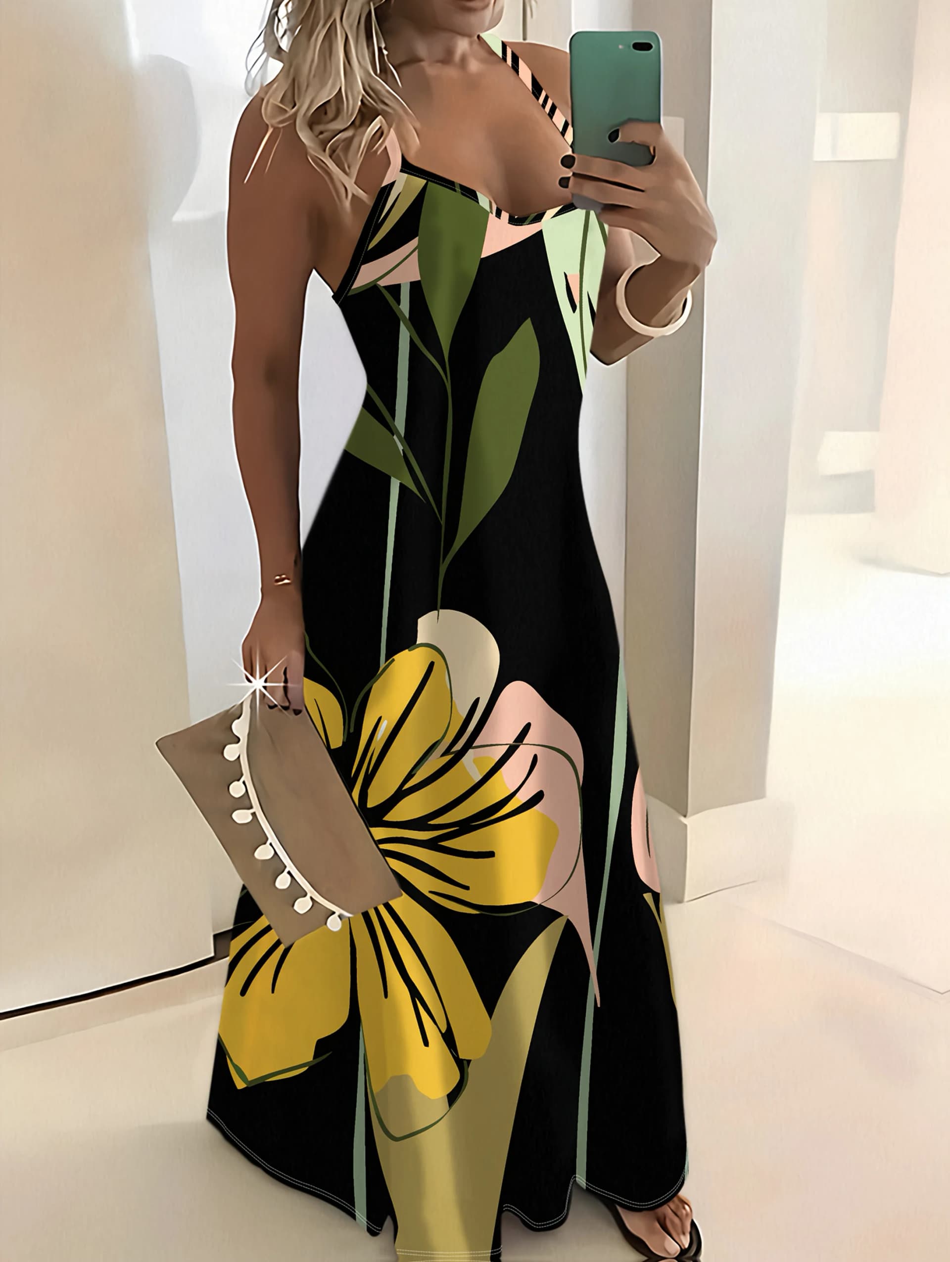Summer Floral Print A-Line Dress