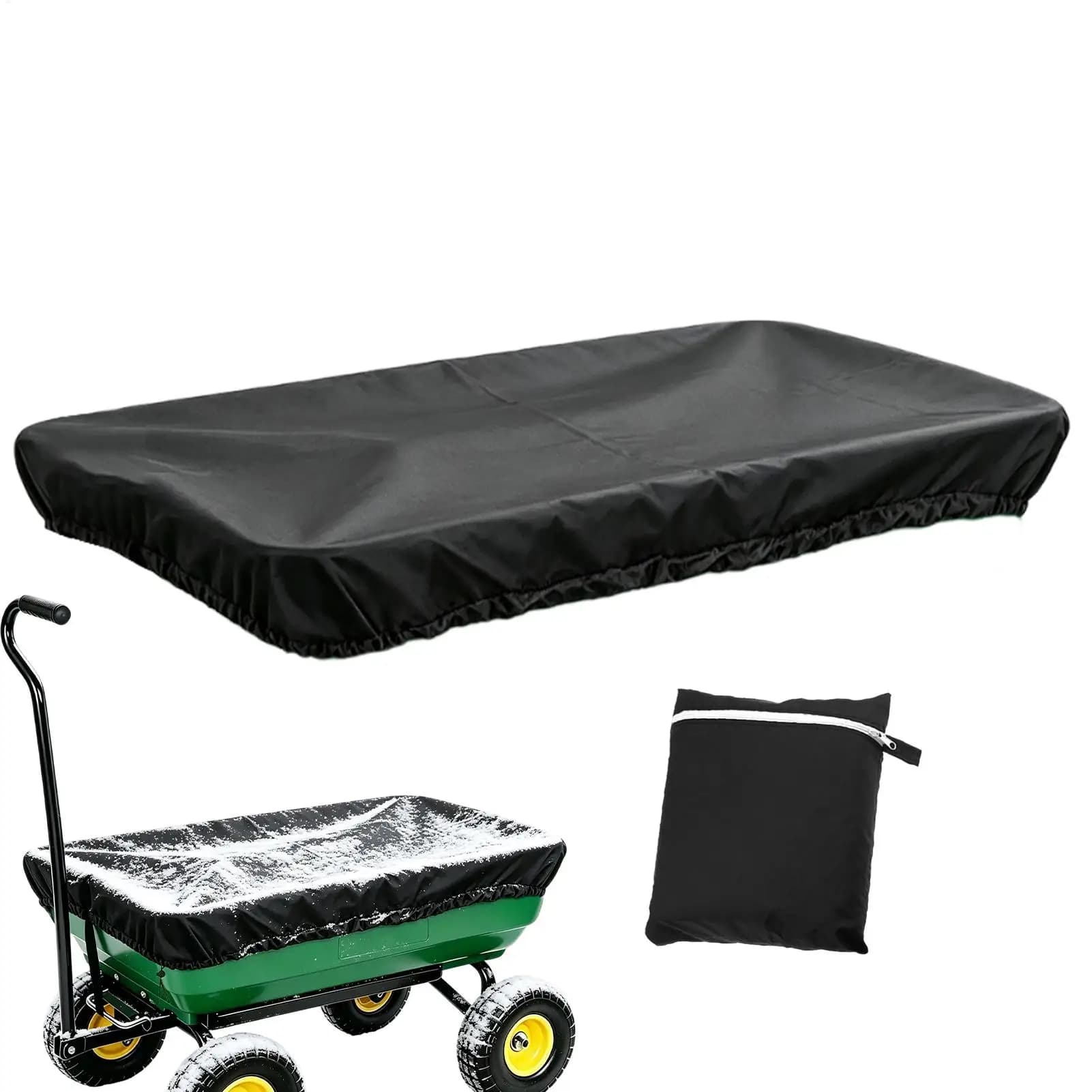 Garden Utility Dump Cart Cover Heavy Duty Waterproof Dustproof UV Resistant Wagon Protective Cover for Farm Yard Lawn Patio