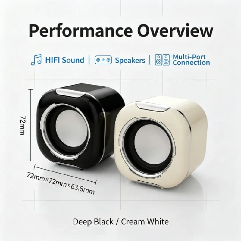Mini Desktop Computer Speakers with Dual Bass
