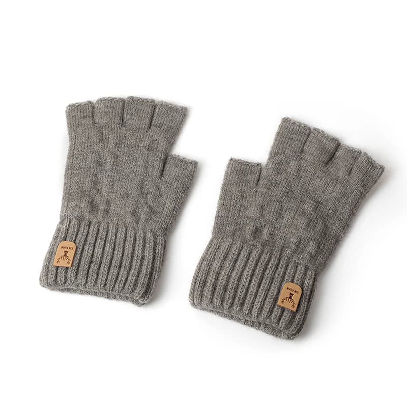 Alpaca Wool Half-Finger Gloves