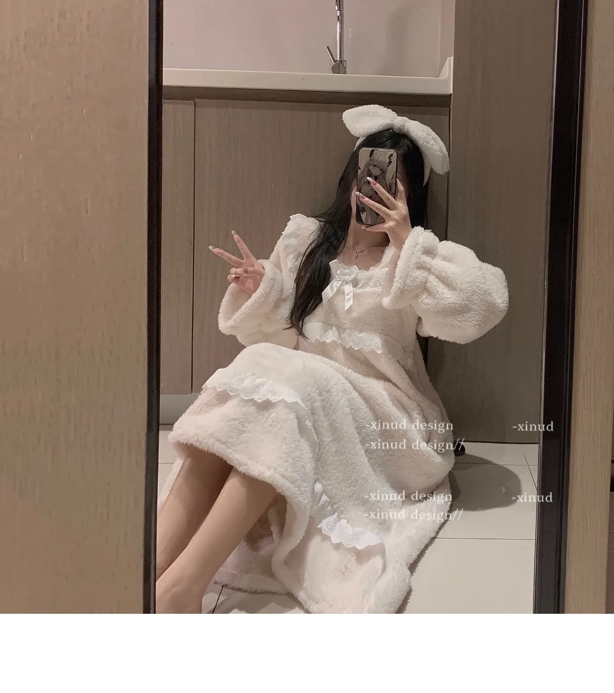 Women's Fleece Nightgown Warm Loungewear