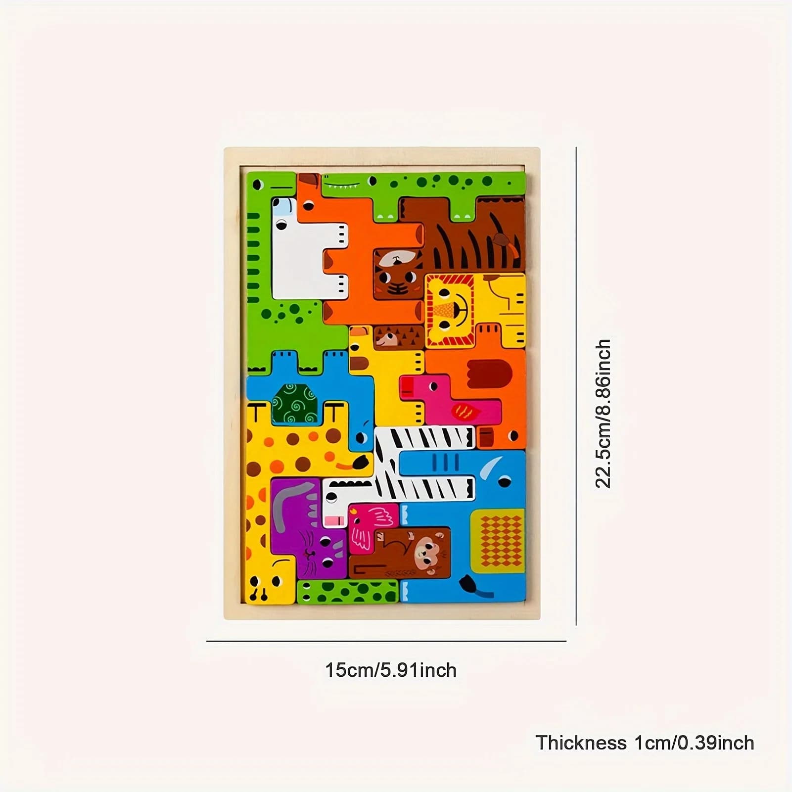 Wooden Block Puzzle Set Animal Tangram Game