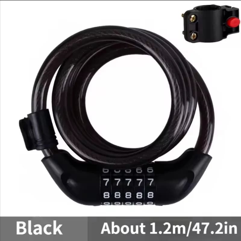 5-Digit Code Cable Bike Lock 1200mm