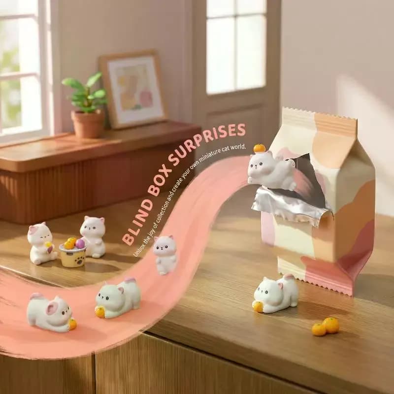 Cartoon Cat Resin Figurine