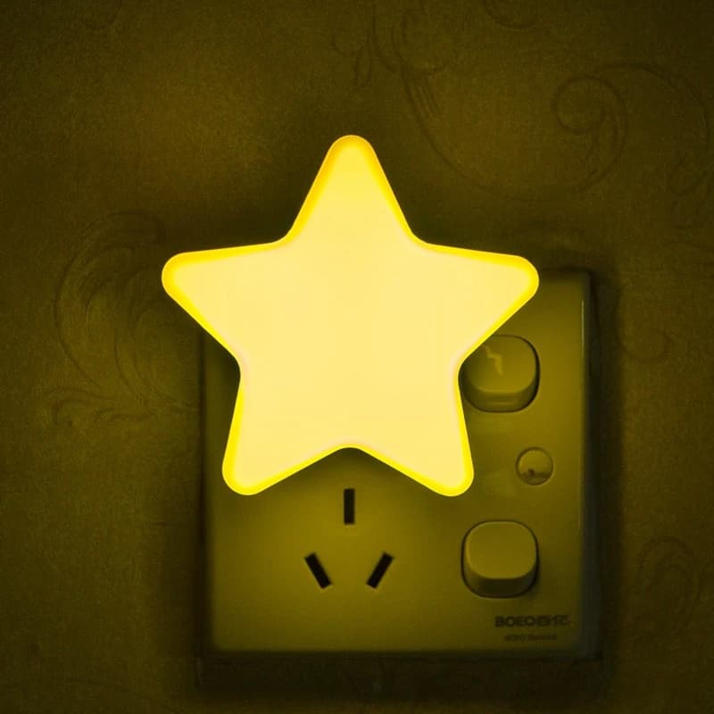 LED Stars Night Lights EU/US Plug Night Lamp Light Home Decoration Bedroom Bedside Baby Room Living Room Corridor Lighting