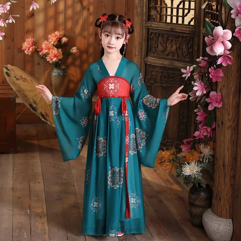 Girls Traditional Chinese Hanfu Dress