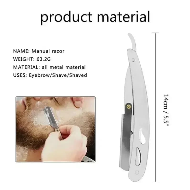 Stainless Steel Straight Razor Folding Blade