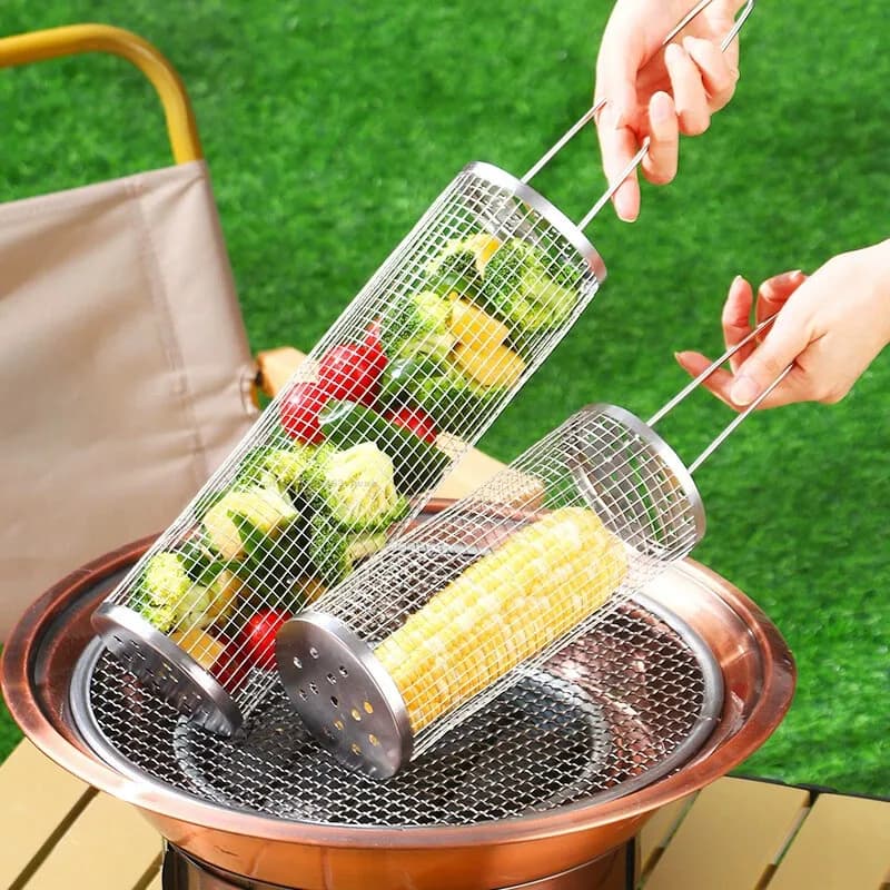 Cylindrical BBQ Grill Basket