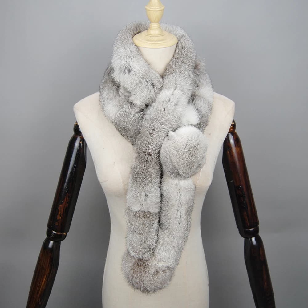 Natural Rabbit Fur Winter Scarf