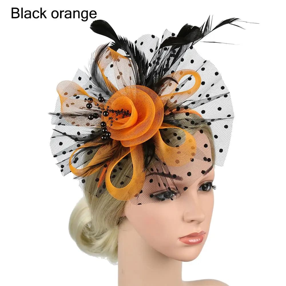 Hair Accessories Mesh Flower Hair Fascinators Wedding Feathers Hair Clip Fascinator Hat Tea Party Headband Alice Headband Clip
