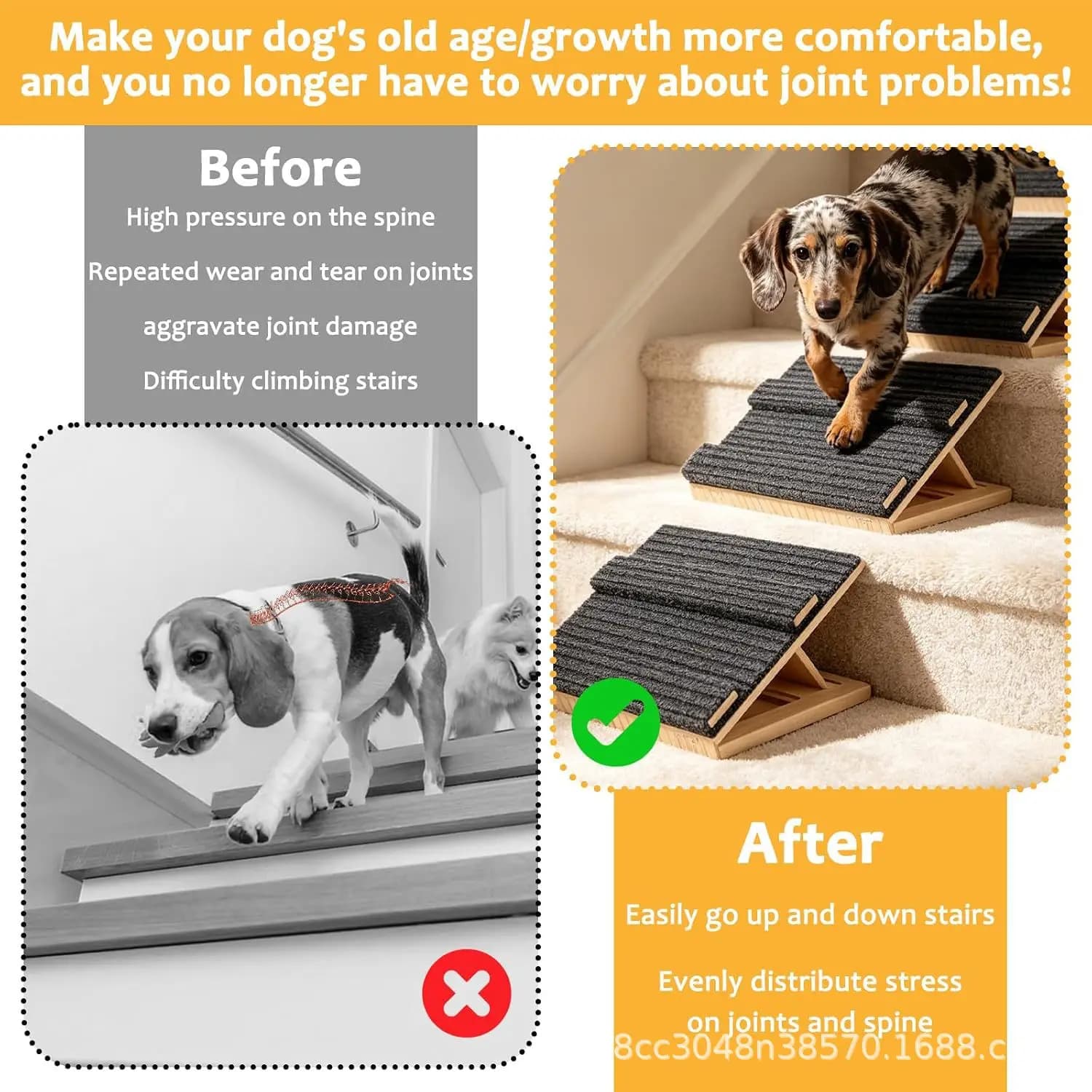Wooden Portable Dog Ramp for Stairs