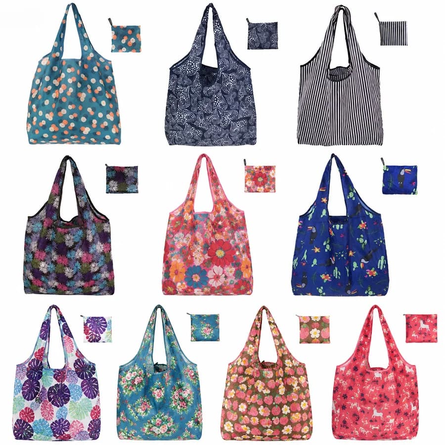 Reusable Shopping Tote Bags Set of 5