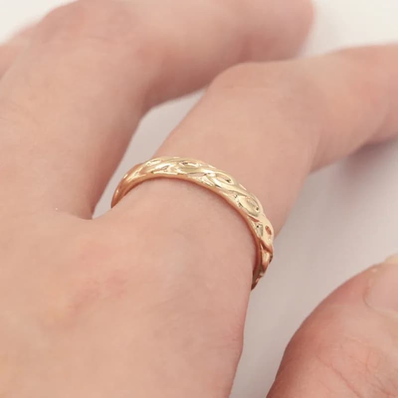 Gold Filled Milgrain Open Cuff Band