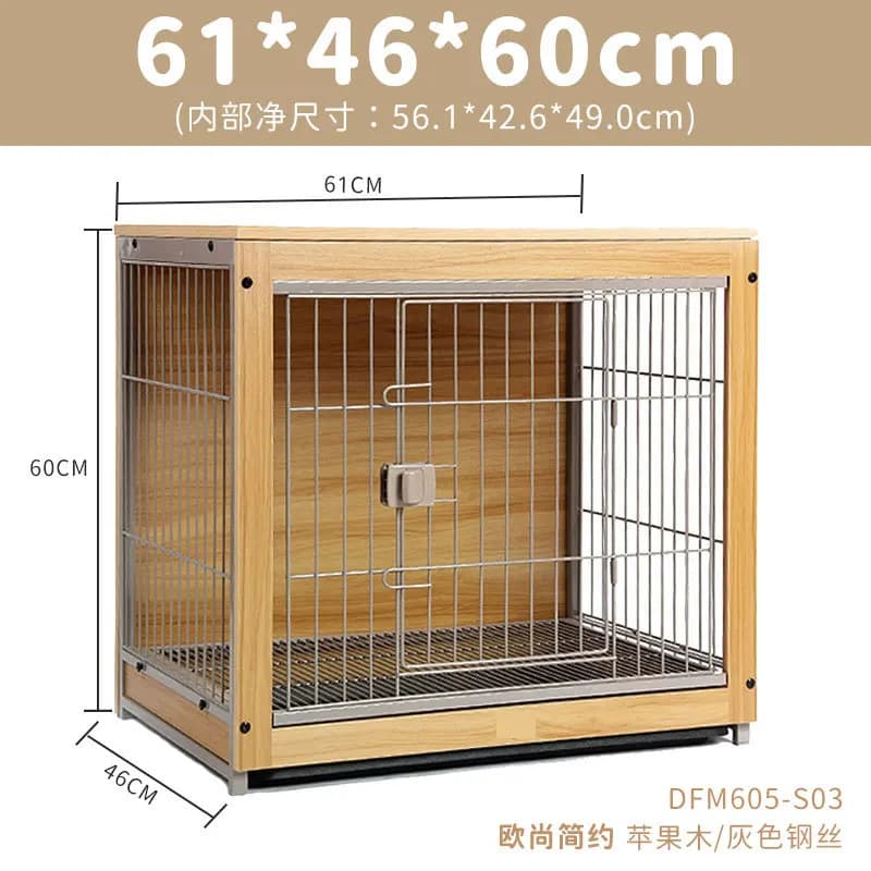 Wooden Dog Crate with Litter Box Pen