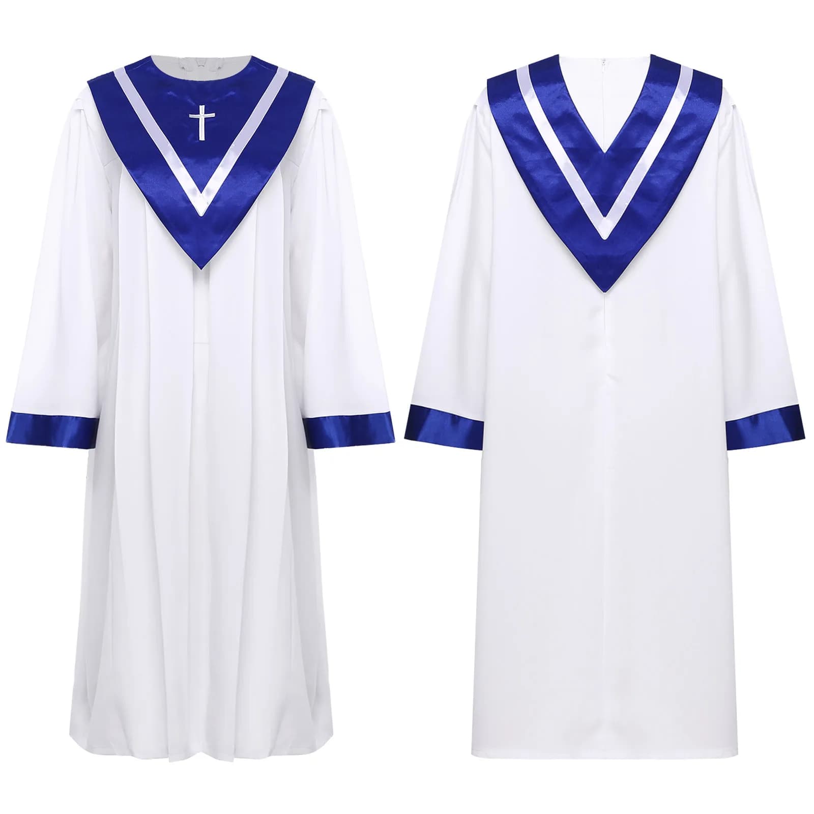 Women's Clergy Robe with Embroidered Sleeves