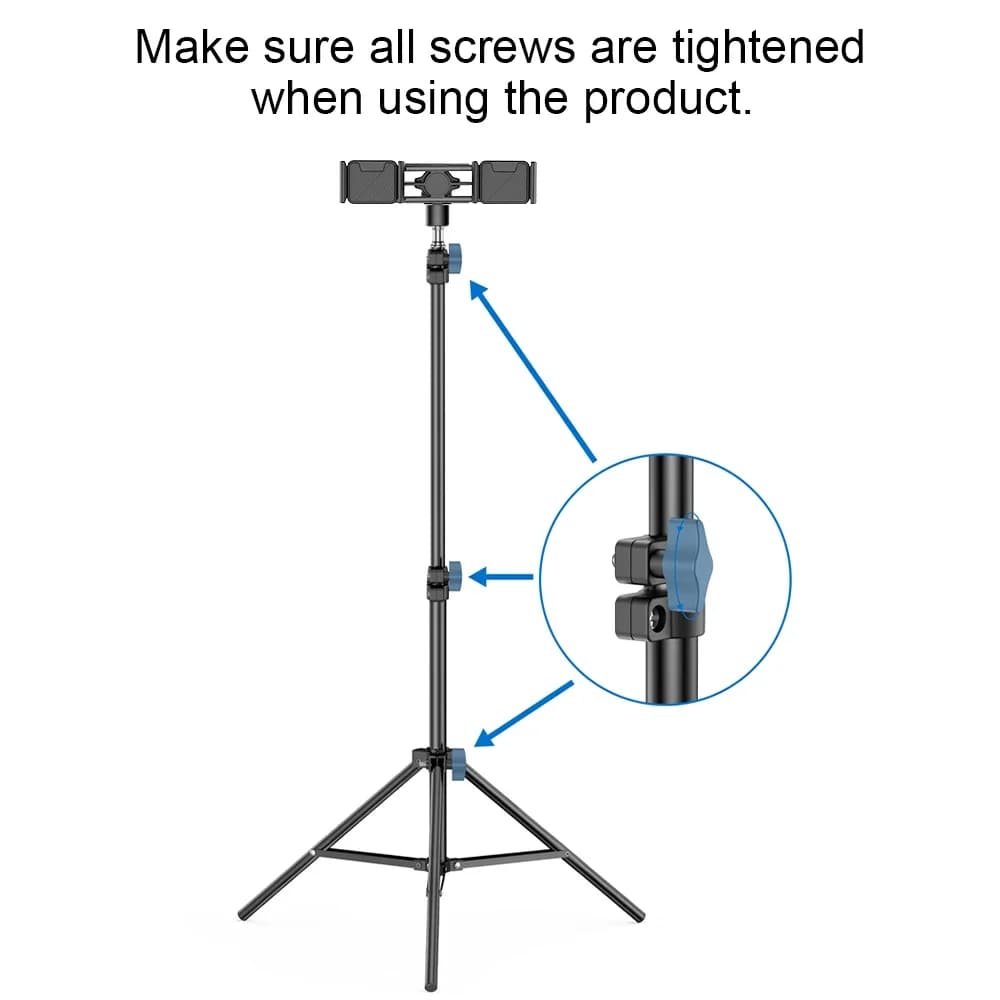 Dual Phone Tripod Stand 1.6M Adjustable