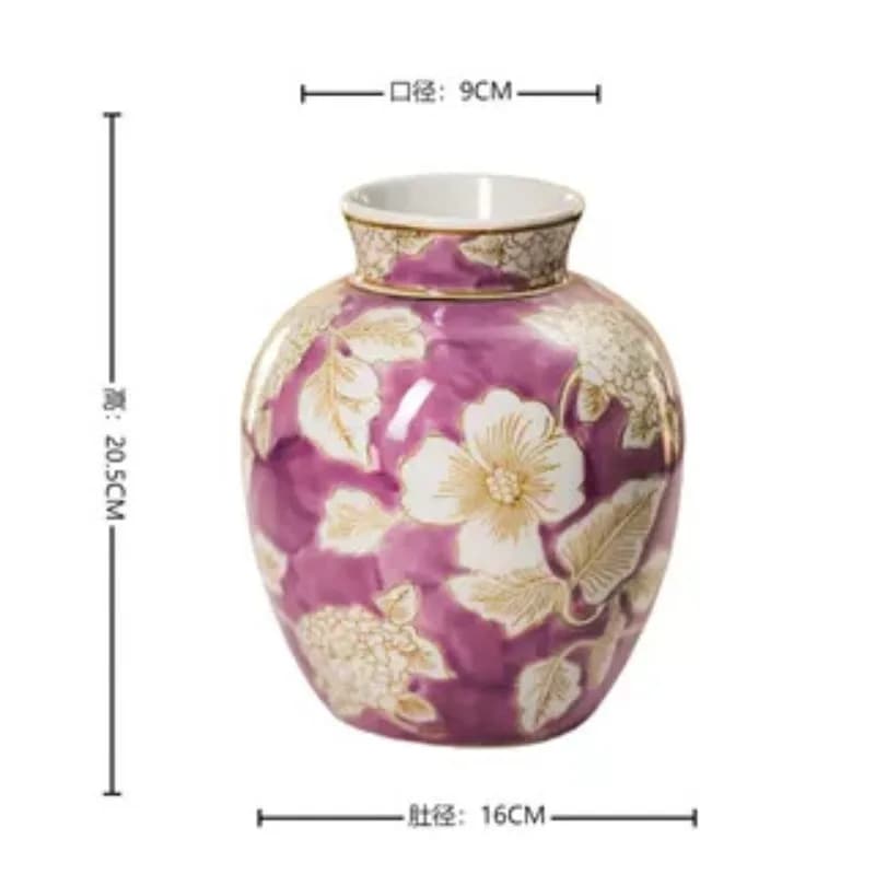 Retro Ceramic Vase with Artistic Patterns