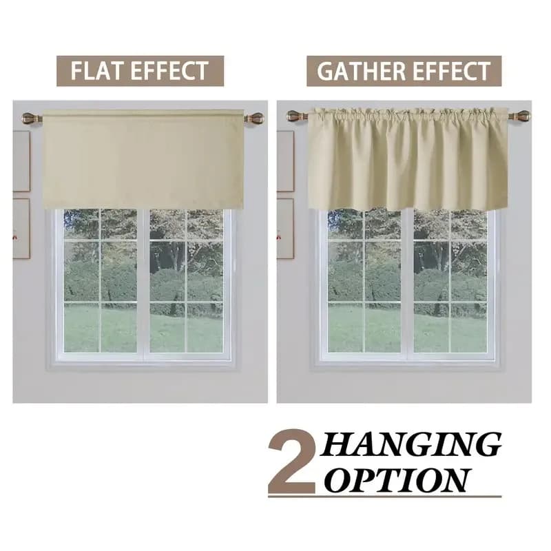 Solid Color Blackout Curtain Valance
