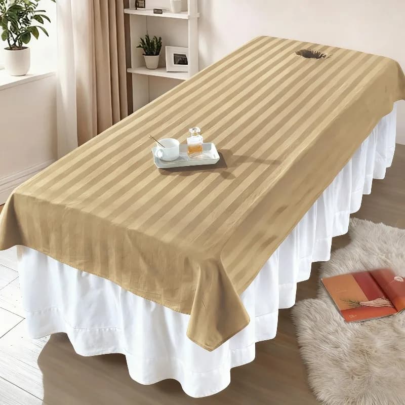 Pure Cotton Beauty Salon Bed Sheet with Face Hole