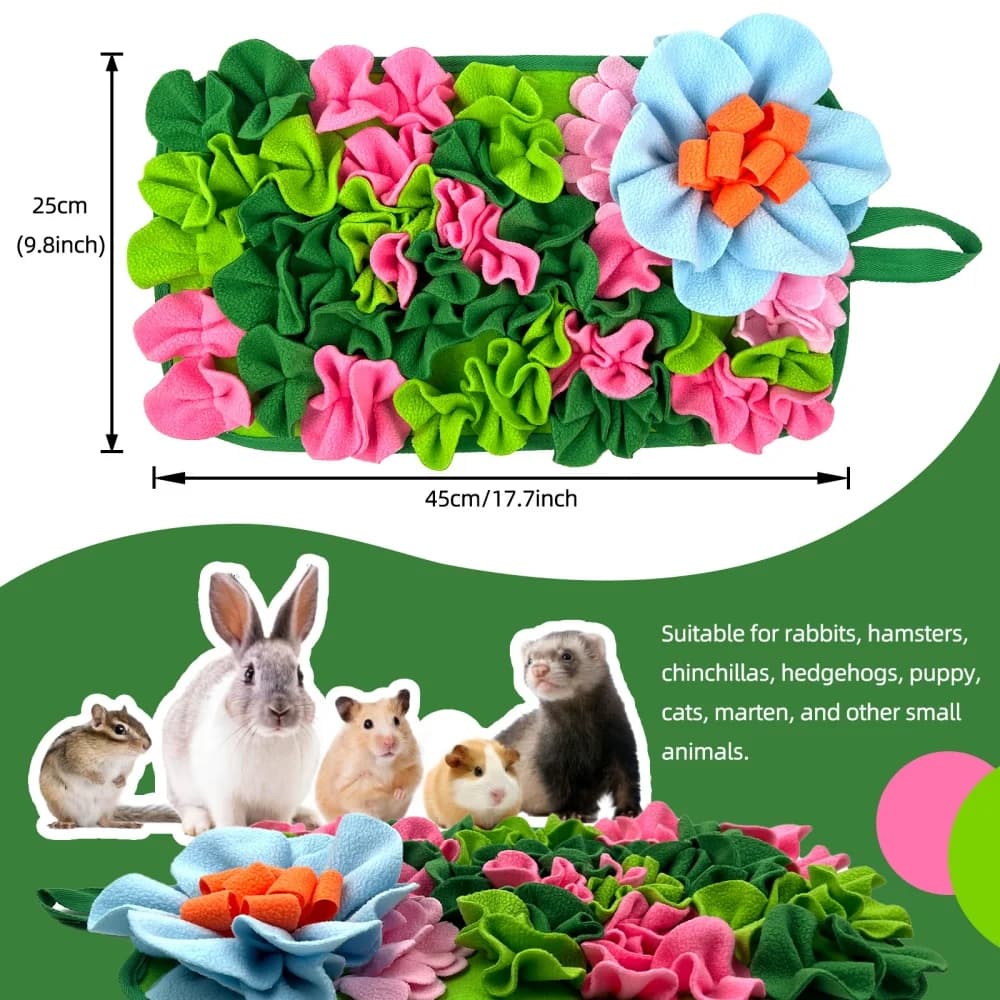 Small Animal Feeding Mat with Floral Design