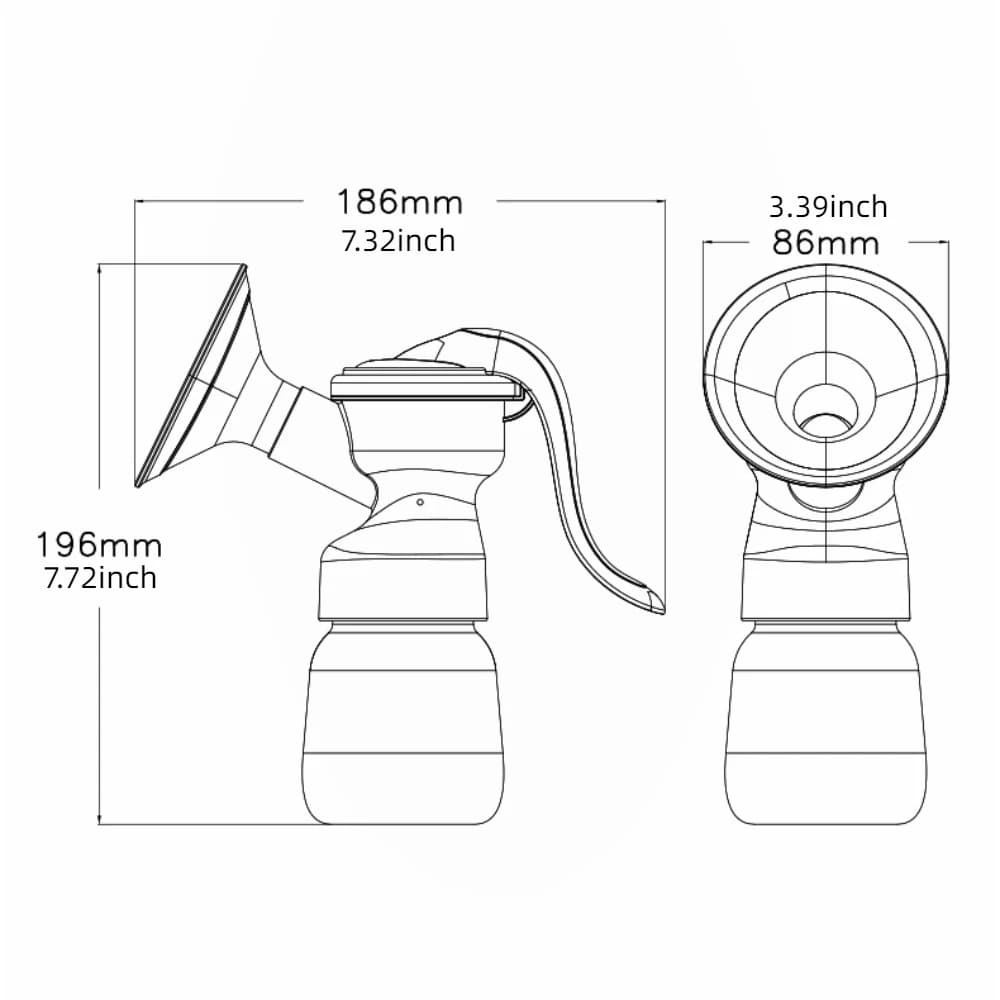 Manual Breast Pump with Bottle and Nipple