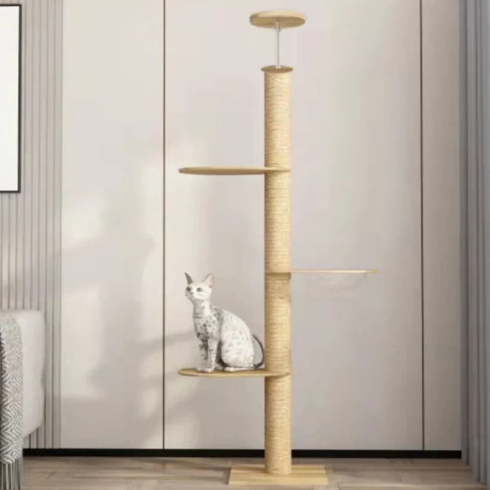 Adjustable Multi-Level Wooden Cat Climbing Frame